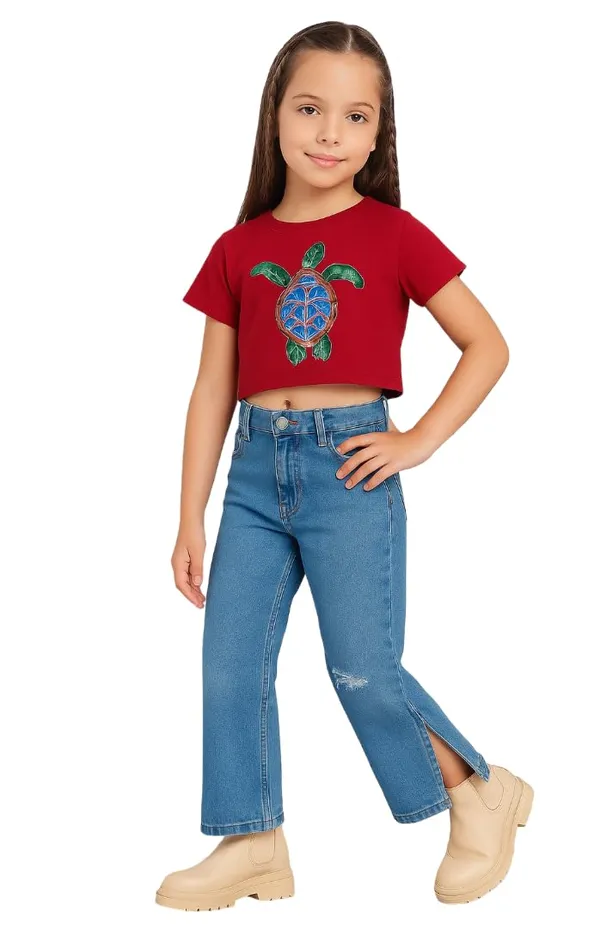 Red_Rayon_Solid_Top_For_Kids