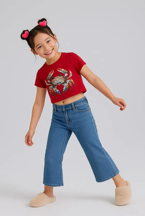 Red_Rayon_Solid_Top_For_Kids