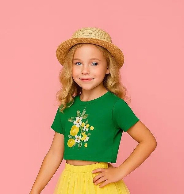 Green_Rayon_Solid_Top_For_Kids