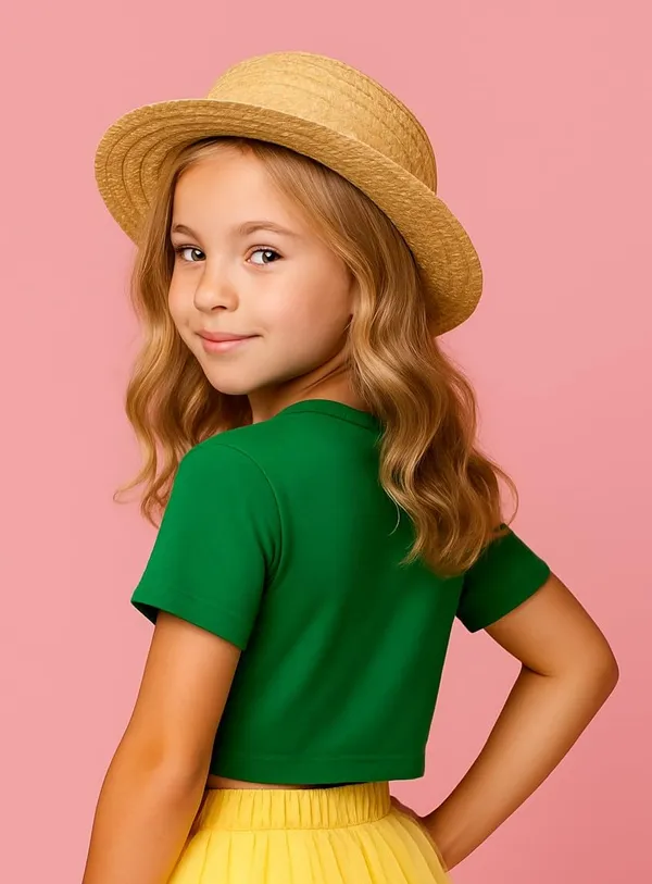 Green_Rayon_Solid_Top_For_Kids