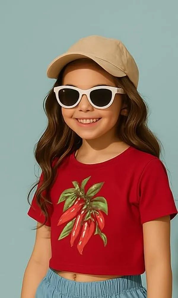 Red_Rayon_Solid_Top_For_Kids