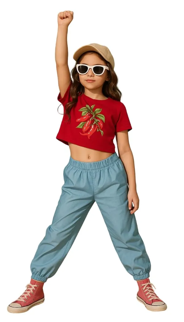 Red_Rayon_Solid_Top_For_Kids