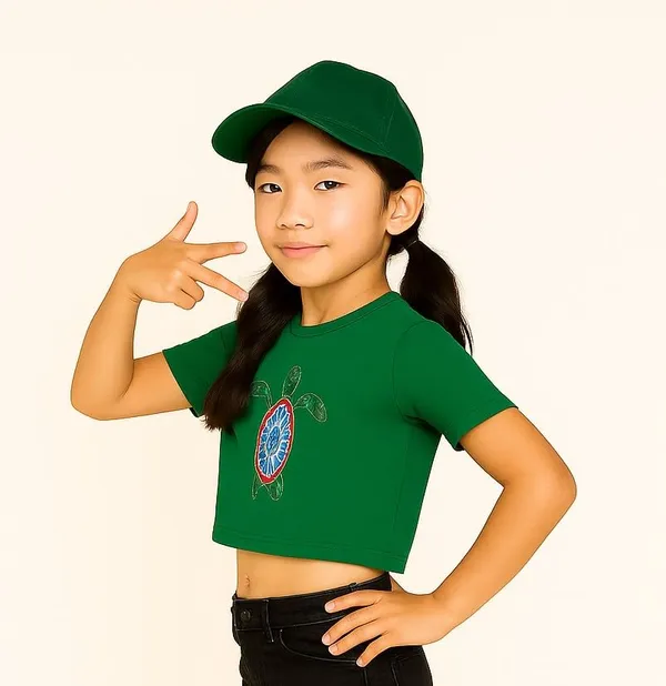 Green_Rayon_Solid_Top_For_Kids