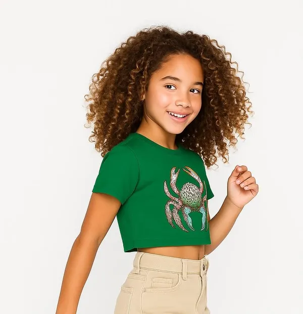 Green_Rayon_Solid_Top_For_Kids