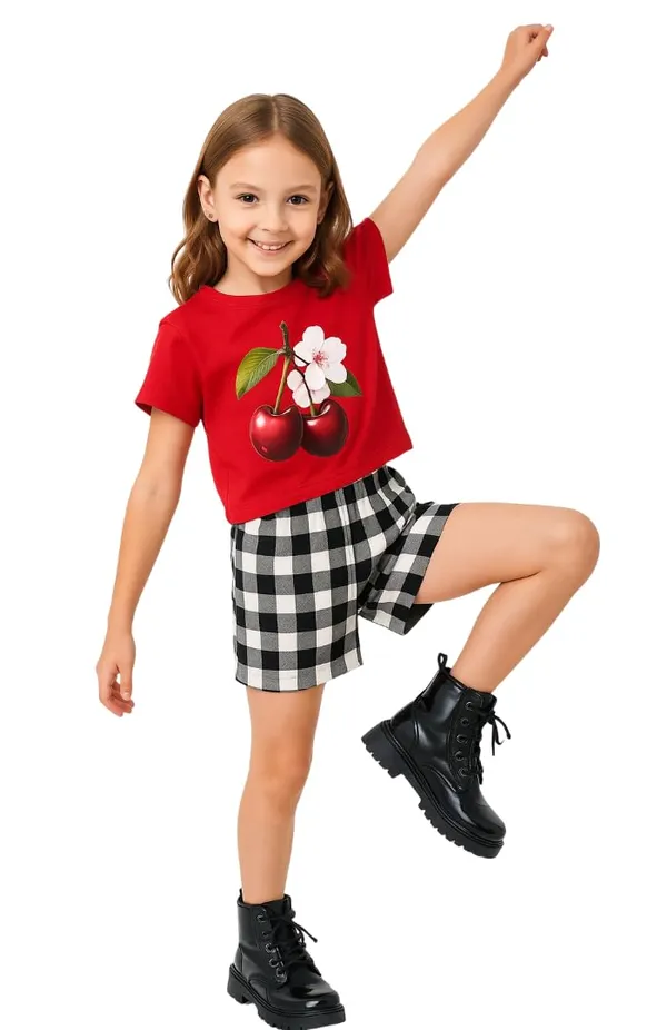 Red_Rayon_Solid_Top_For_Kids
