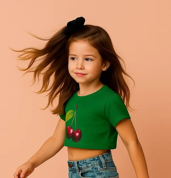 Green_Rayon_Solid_Top_For_Kids