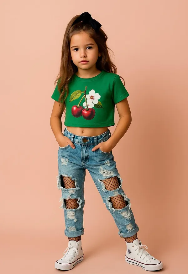 Green_Rayon_Solid_Top_For_Kids