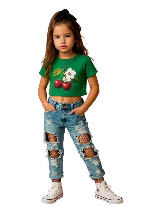 Green_Rayon_Solid_Top_For_Kids