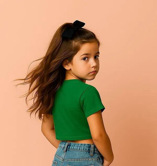 Green_Rayon_Solid_Top_For_Kids