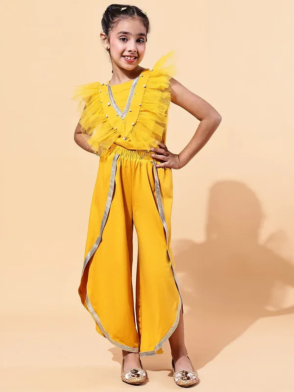 Yellow_Cotton_Blend_Solid_Clothing_Set_For_Kids