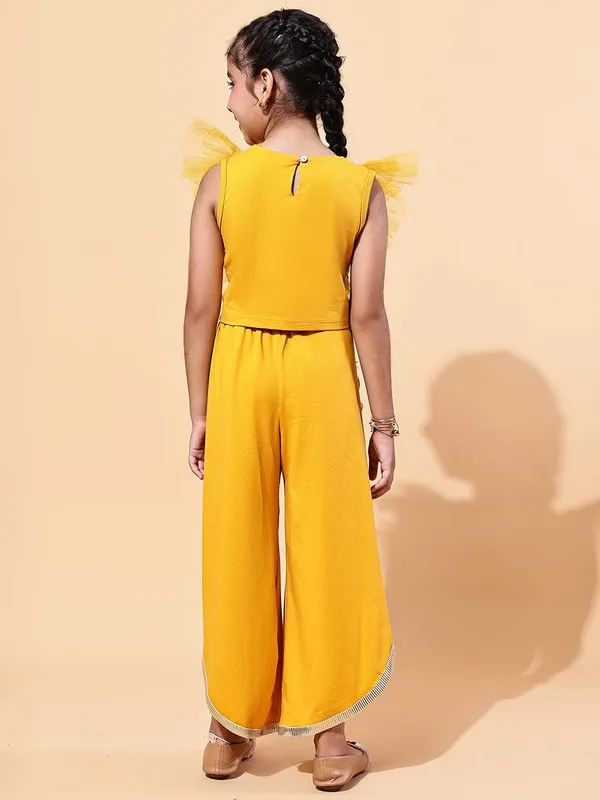 Yellow_Cotton_Blend_Solid_Clothing_Set_For_Kids