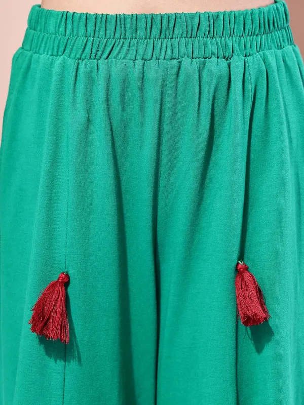 Green_Rayon_Solid_Clothing_Set_For_Kids