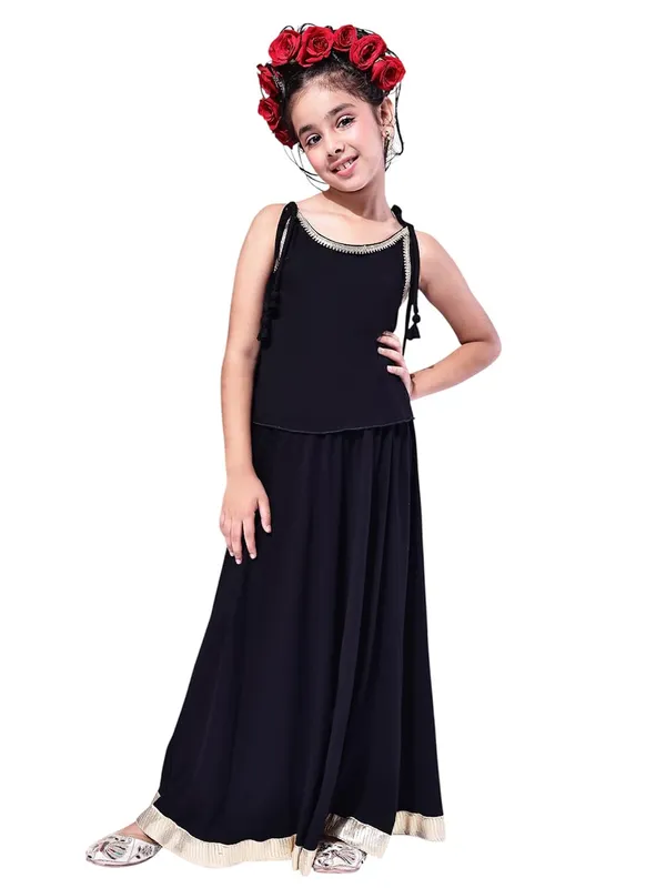 Black_Rayon_Solid_Clothing_Set_For_Kids