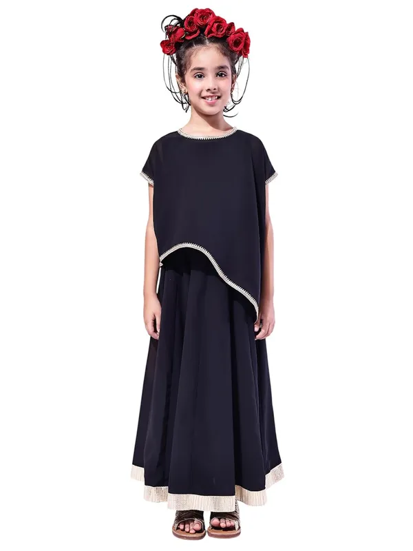 Black_Polyester_Solid_Clothing_Set_For_Kids