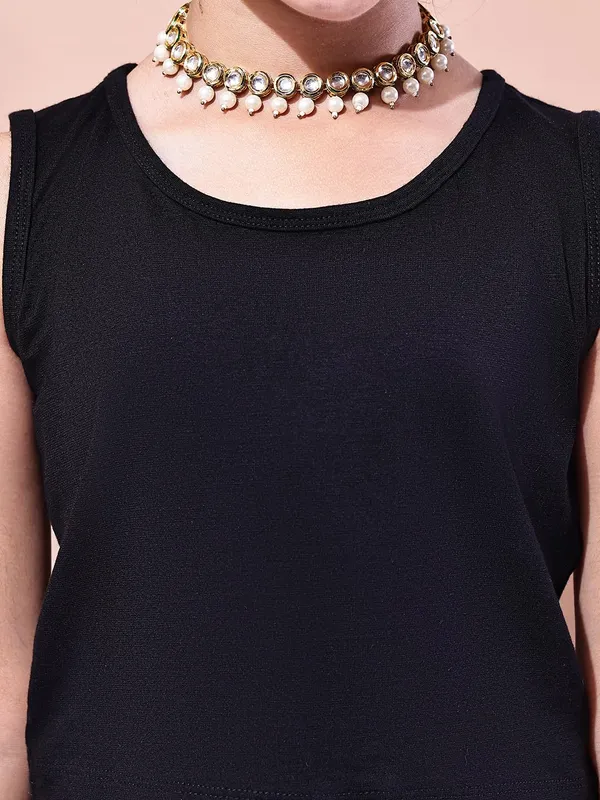 Black_Polyester_Solid_Clothing_Set_For_Kids