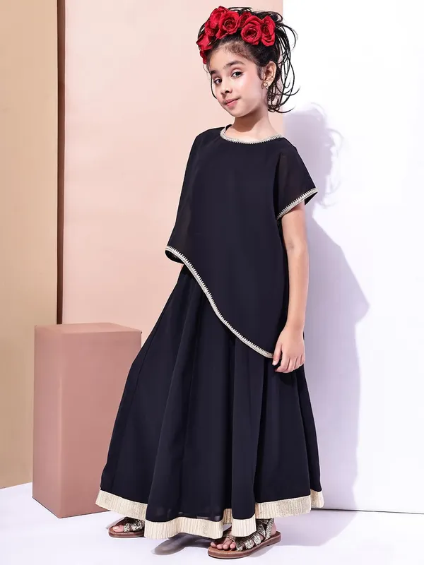 Black_Polyester_Solid_Clothing_Set_For_Kids