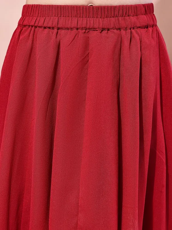 Red_Polyester_Solid_Clothing_Set_For_Kids