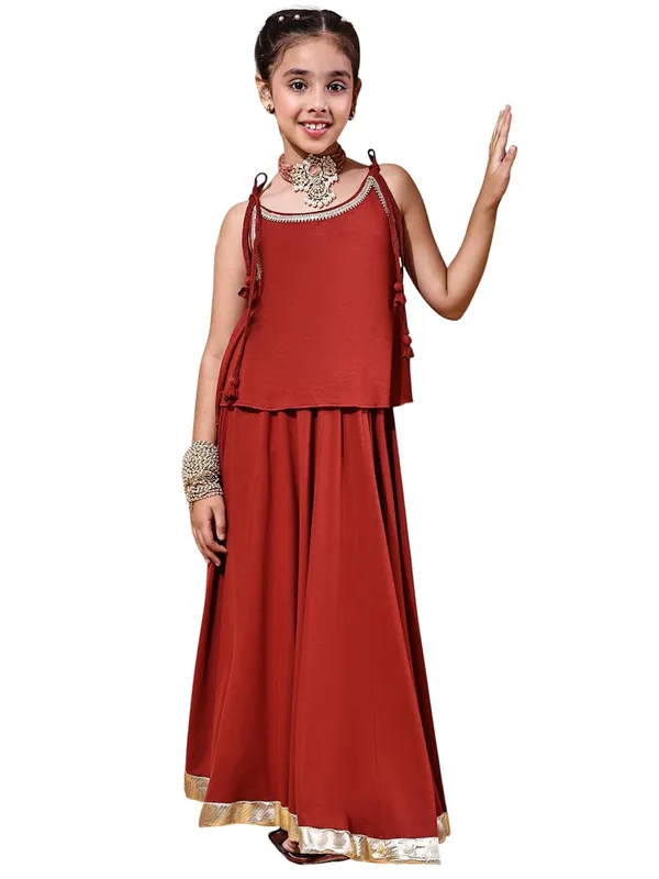 Rust_Rayon_Solid_Clothing_Set_For_Kids