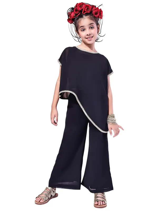 Black_Polyester_Solid_Clothing_Set_For_Kids