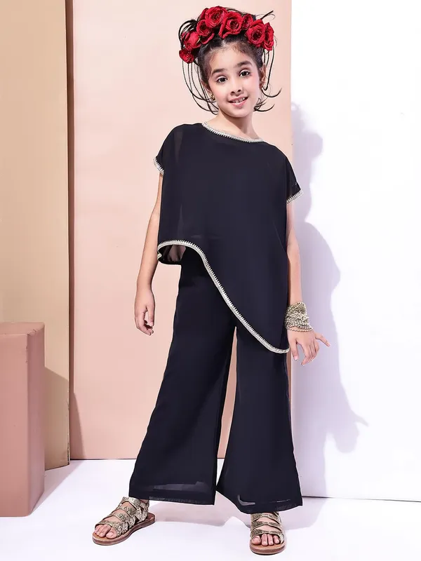 Black_Polyester_Solid_Clothing_Set_For_Kids