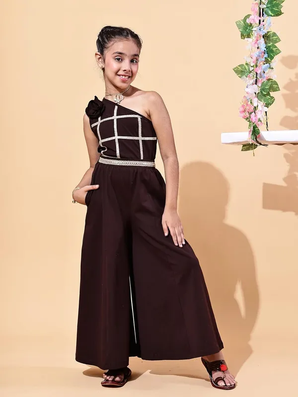 Brown_Cotton_Blend_Solid_Clothing_Set_For_Kids