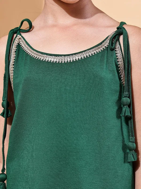 Green_Rayon_Solid_Clothing_Set_For_Kids