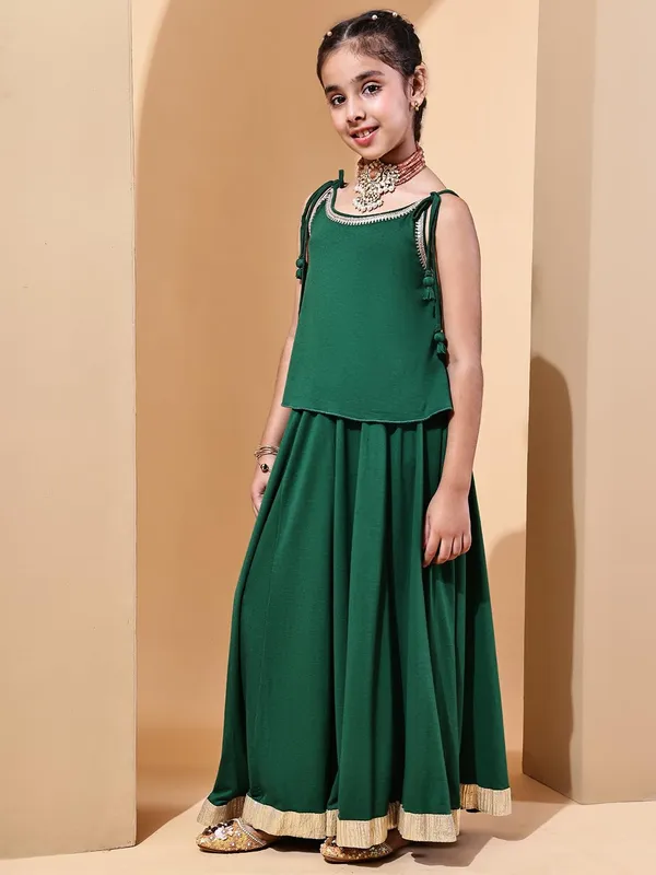 Green_Rayon_Solid_Clothing_Set_For_Kids