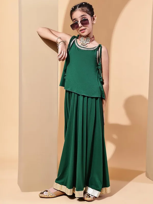 Green_Rayon_Solid_Clothing_Set_For_Kids