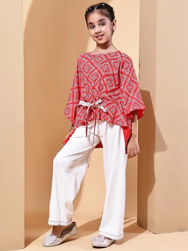 Red_Cotton_Blend_Solid_Clothing_Set_For_Kids