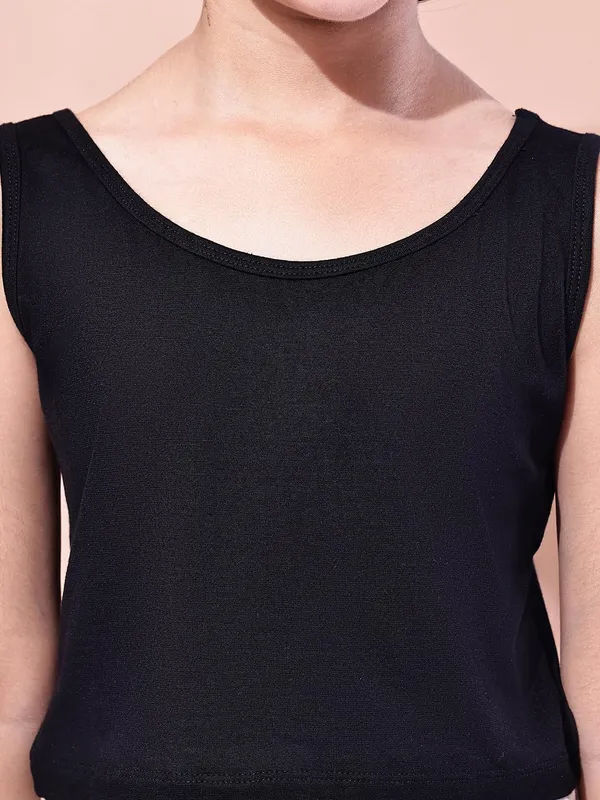 Black_Cotton_Blend_Solid_Clothing_Set_For_Kids