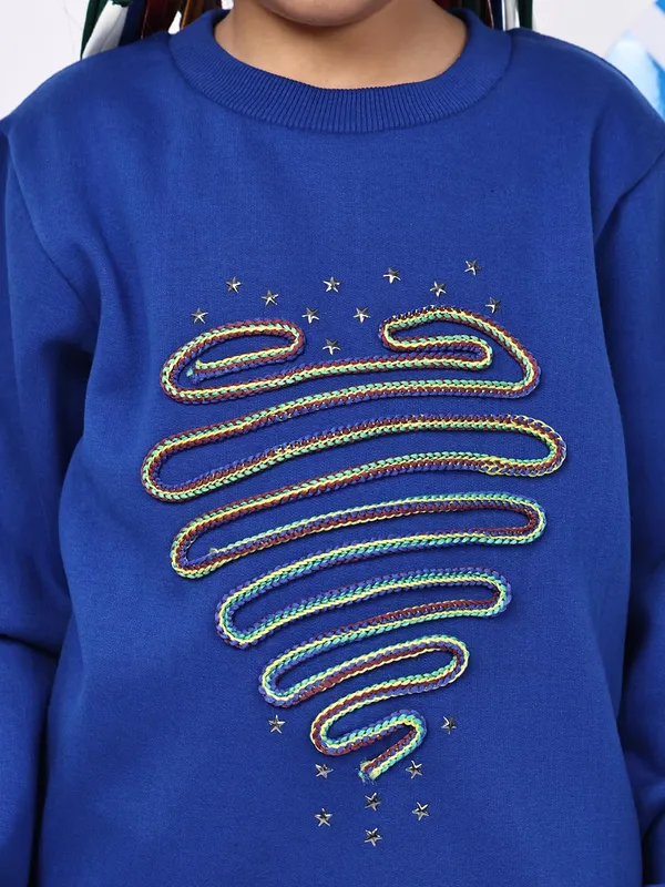 Blue_Fleece_Solid_Sweatshirt_For_Kids