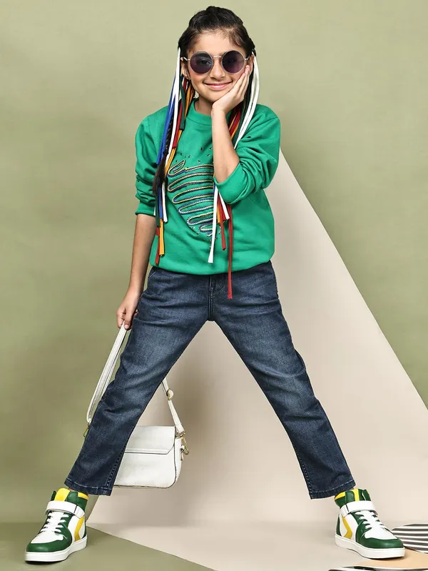 Green_Fleece_Solid_Sweatshirt_For_Kids