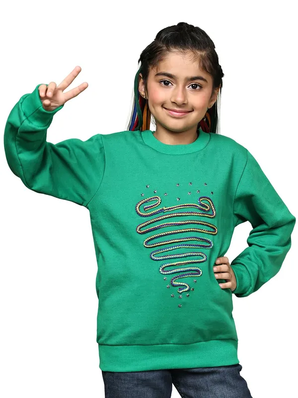 Green_Fleece_Solid_Sweatshirt_For_Kids