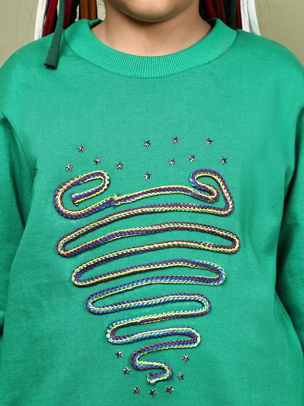 Green_Fleece_Solid_Sweatshirt_For_Kids