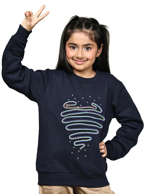 Navy_Blue_Fleece_Solid_Sweatshirt_For_Kids