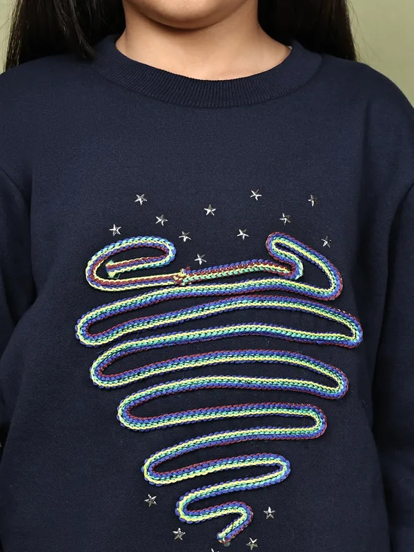 Navy_Blue_Fleece_Solid_Sweatshirt_For_Kids
