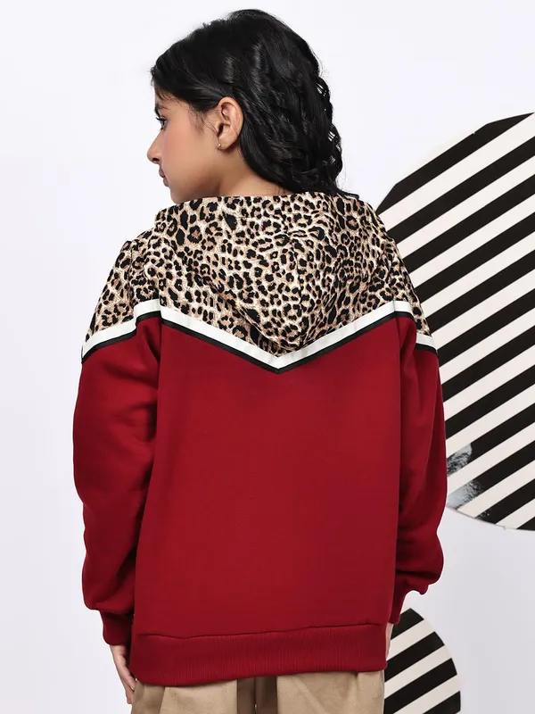 Red_Fleece_Solid_Sweatshirt_For_Kids