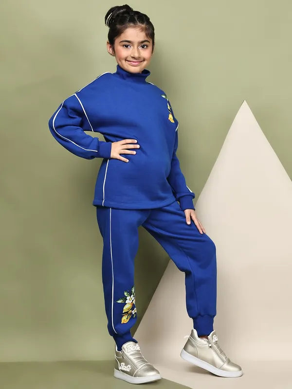 Blue_Cotton_Blend_Solid_Clothing_Set_For_Kids