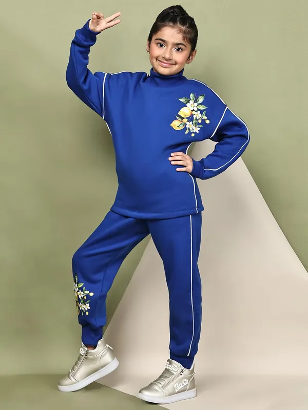 Blue_Cotton_Blend_Solid_Clothing_Set_For_Kids