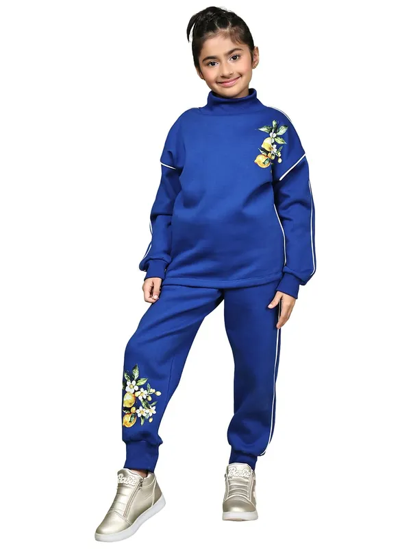 Blue_Cotton_Blend_Solid_Clothing_Set_For_Kids