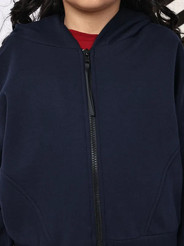 Navy_Blue_Cotton_Blend_Solid_Clothing_Set_For_Kids