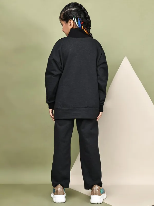 Black_Cotton_Blend_Solid_Clothing_Set_For_Kids