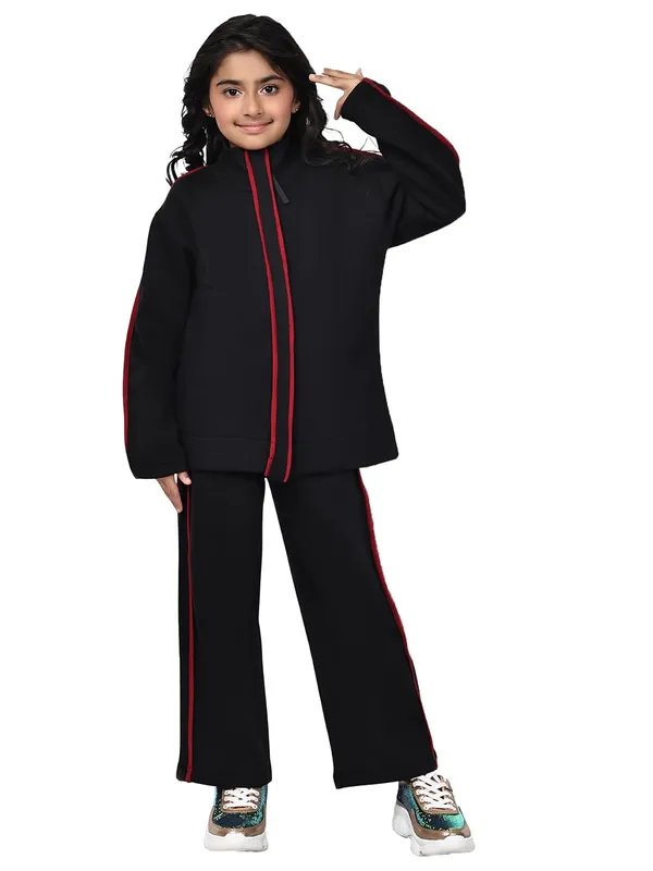 Black_Cotton_Blend_Solid_Clothing_Set_For_Kids