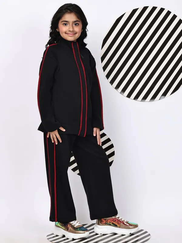 Black_Cotton_Blend_Solid_Clothing_Set_For_Kids