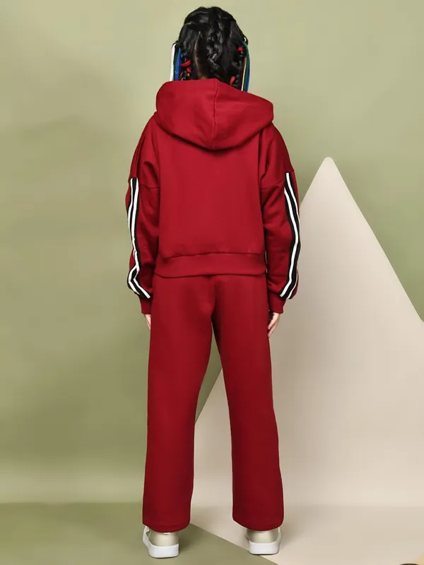 Red_Cotton_Blend_Solid_Clothing_Set_For_Kids