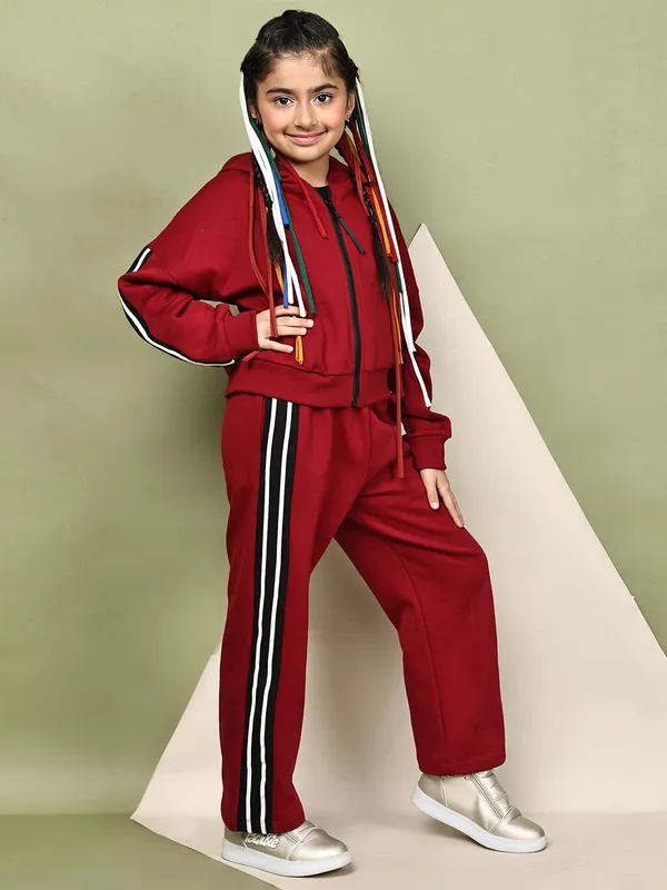 Red_Cotton_Blend_Solid_Clothing_Set_For_Kids