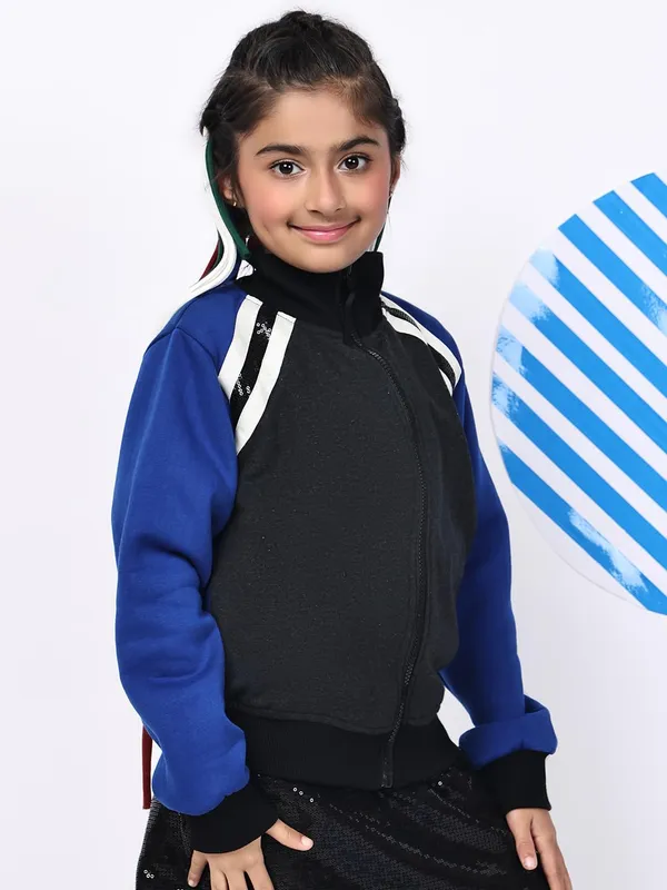 Blue_Fleece_Solid_Jacket_For_Kids