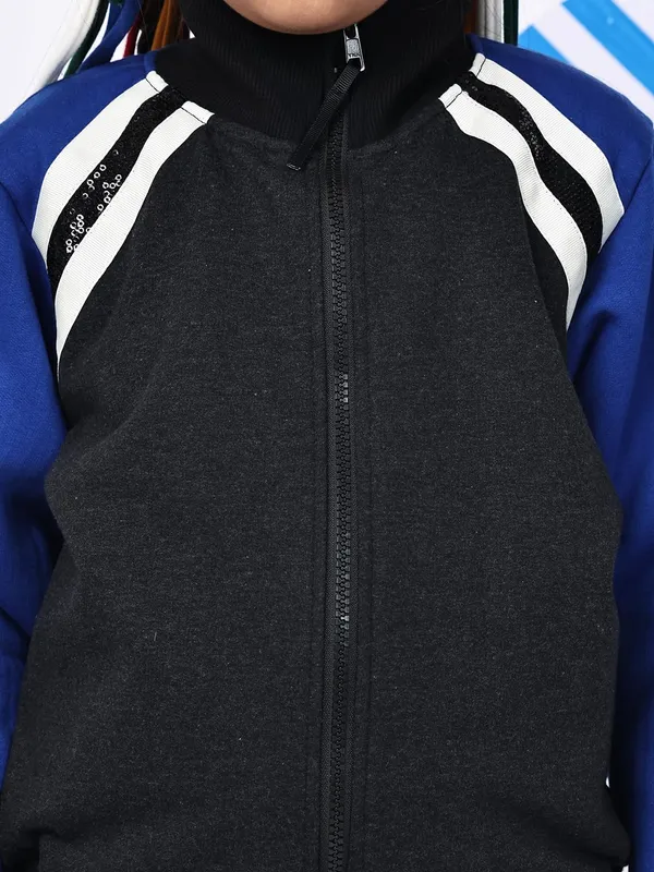Blue_Fleece_Solid_Jacket_For_Kids