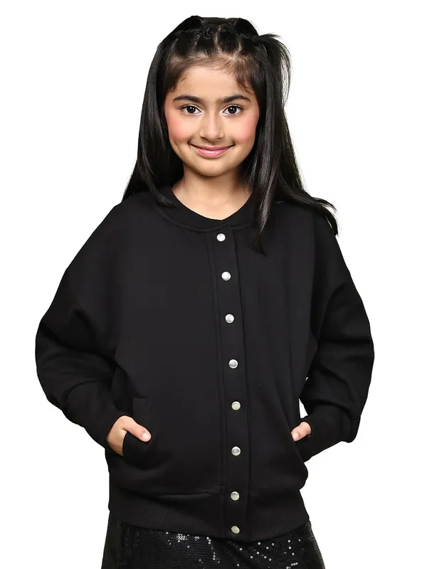 Black_Fleece_Solid_Jacket_For_Kids