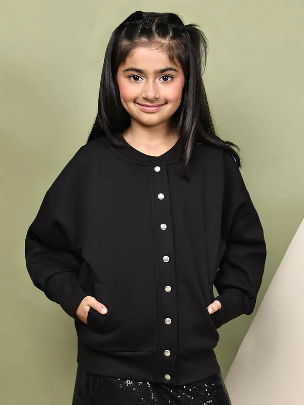 Black_Fleece_Solid_Jacket_For_Kids